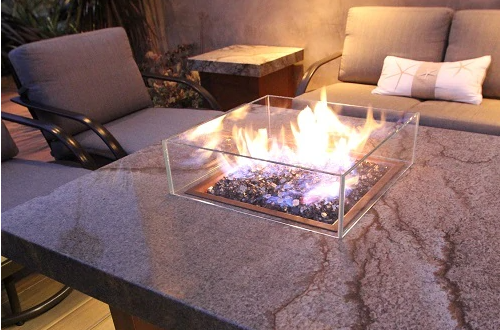 Fire Pit Glass Wind Screen